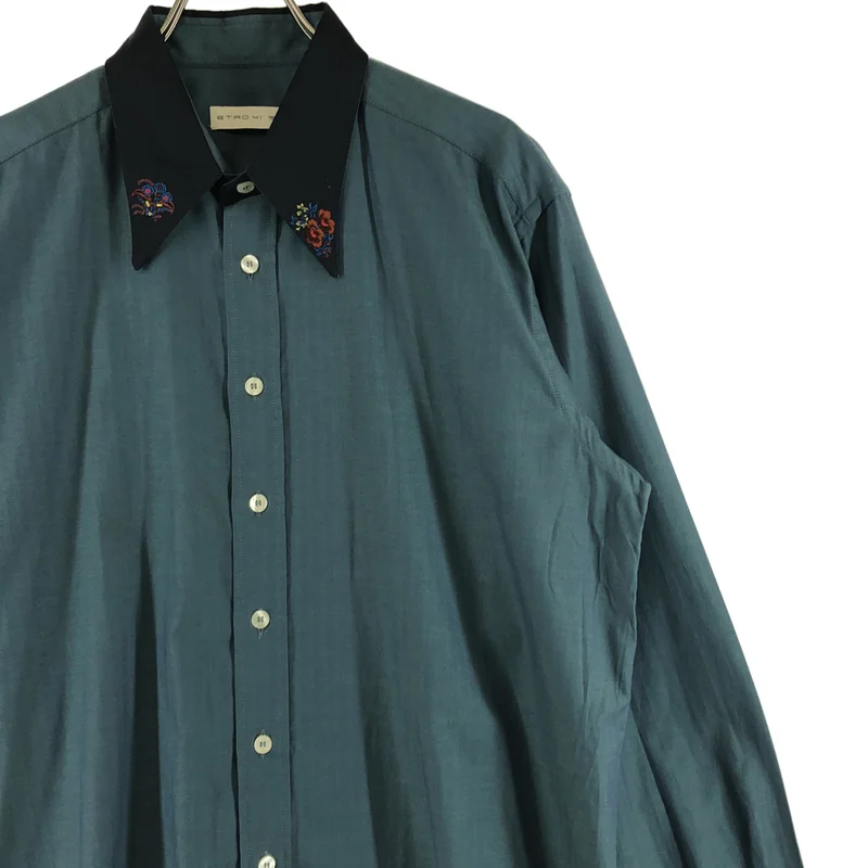 ETRO / エトロ | コットン フラワー刺しゅう バリモアカラーシャツ | 41 | メンズ