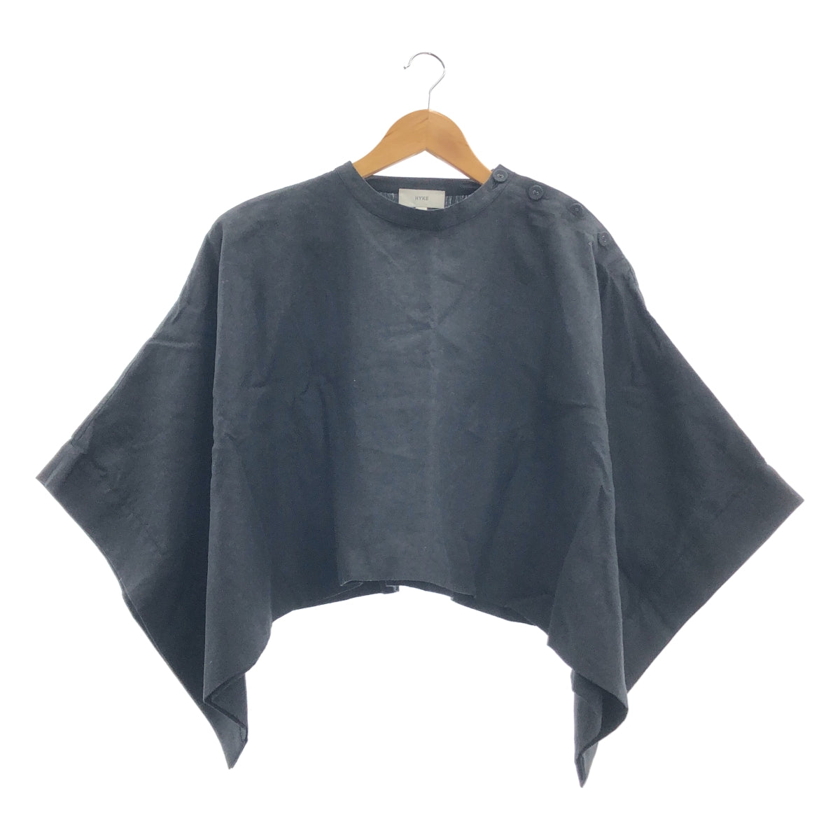 HYKE / ハイク | LINEN PONCHO リネン ポンチョ オーバーサイズ プルオーバー ブラウス | ブラック | レディース HYKE / ハイク | LINEN PONCHO リネン ポンチョ オーバーサイズ プル
