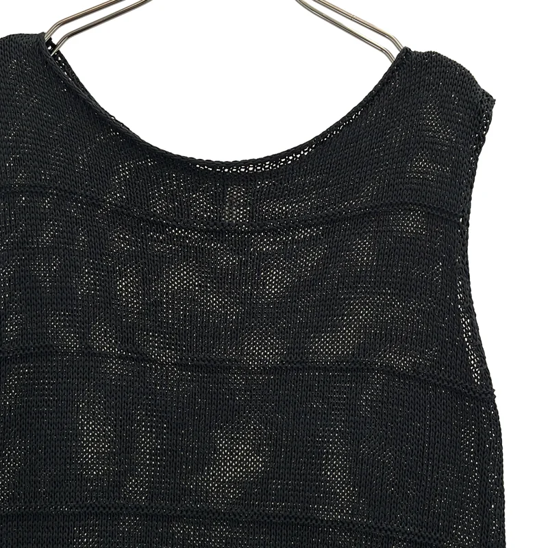babaco / ババコ | LEAF LACE STRIPE DRESS バイカラー ニット ワンピース | F | レディース