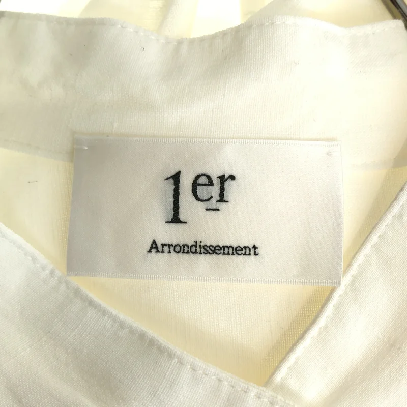 1er Arrondissement / プルミエアロンディスモン | レーヨン リネン ギャザー バンドカラーシャツ | 36 | レディース