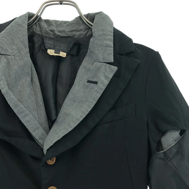COMME des GARCONS / コムデギャルソン | 2010SS | シワ加工 異素材切替 レイヤードジャケット | XS | レディース
