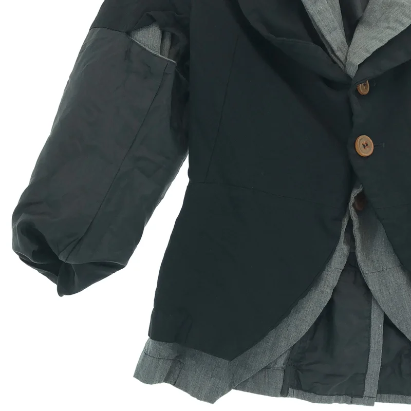 COMME des GARCONS / コムデギャルソン | 2010SS | シワ加工 異素材切替 レイヤードジャケット | XS | レディース