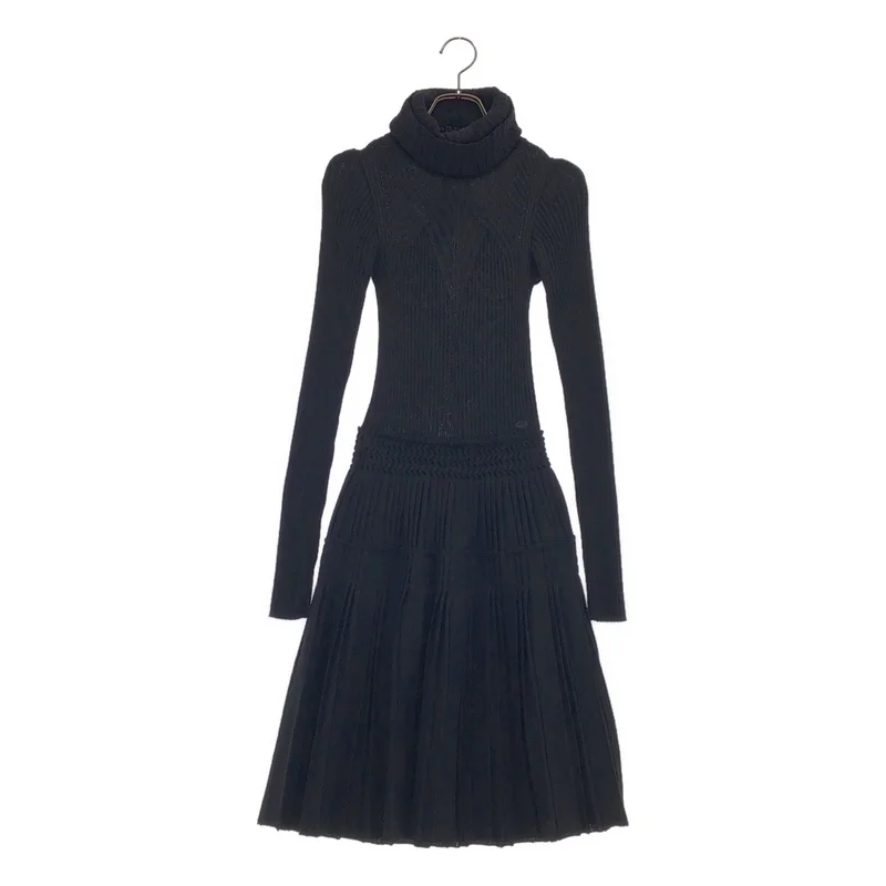 CHANEL / シャネル | 2008AW | リブ プリーツ ニット ワンピース | 34 | レディース