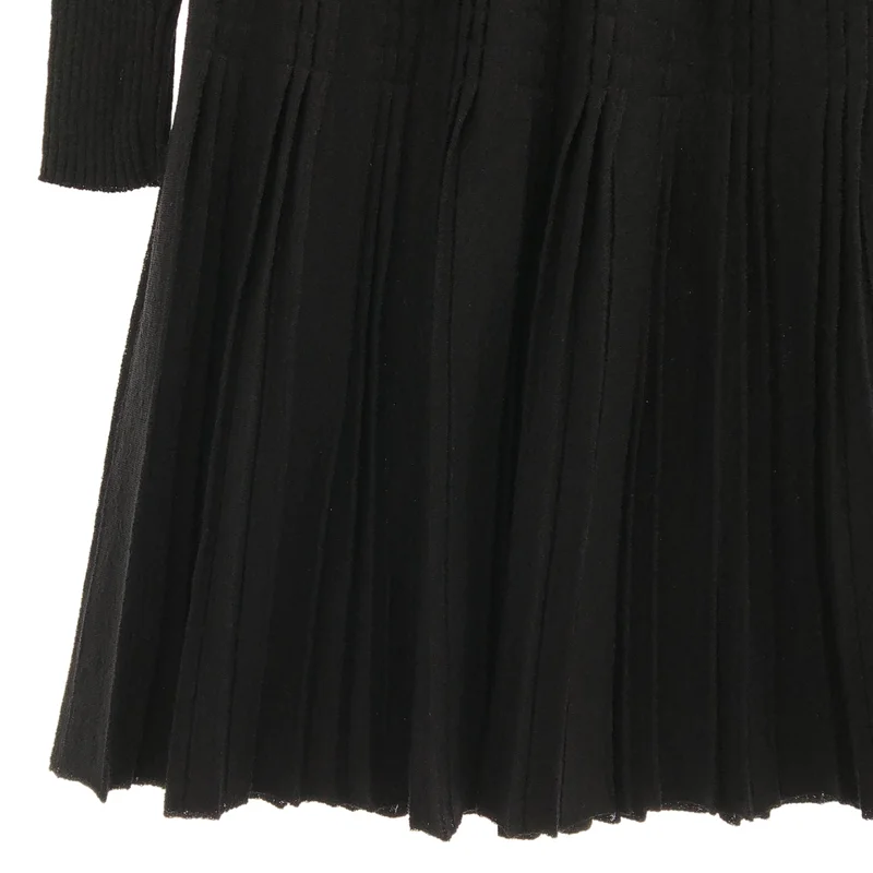 CHANEL / シャネル | 2008AW | リブ プリーツ ニット ワンピース | 34 | レディース