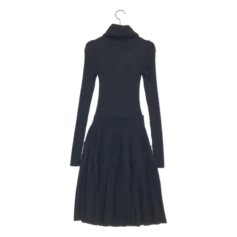 CHANEL / シャネル | 2008AW | リブ プリーツ ニット ワンピース | 34 | レディース