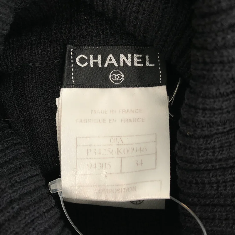 CHANEL / シャネル | 2008AW | リブ プリーツ ニット ワンピース | 34 | レディース