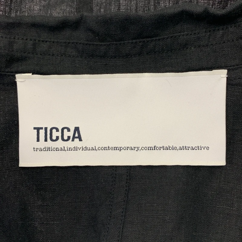TICCA / ティッカ | リネン ボタンレス シャツ ジャケット | F | レディース