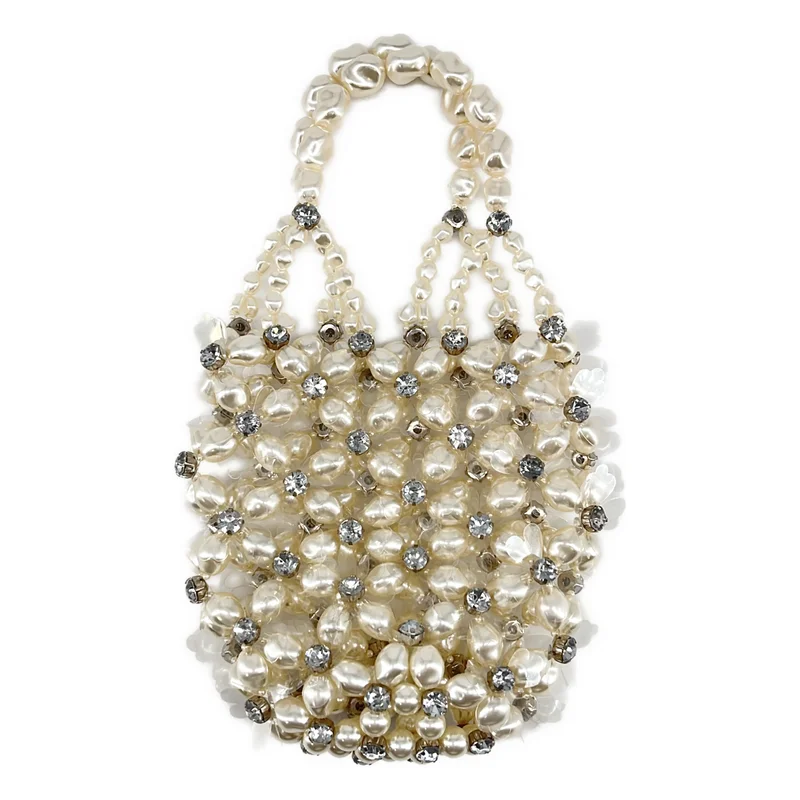 Simone Rocha / シモーネロシャ | HANDHELD BEADED BINDLE BAG / パールフラワー ミニハンドバッグ |