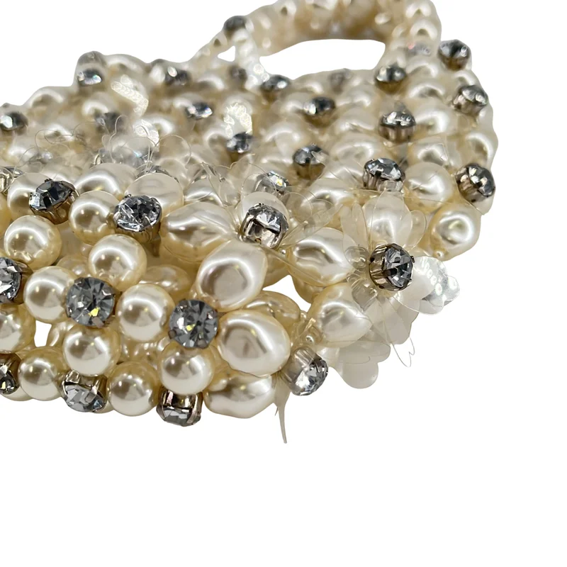 Simone Rocha / シモーネロシャ | HANDHELD BEADED BINDLE BAG / パールフラワー ミニハンドバッグ |