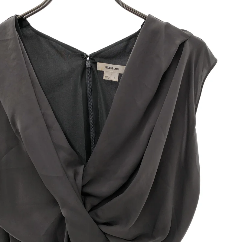HELMUT LANG / ヘルムートラング | 異素材 ドレープ ノースリーブ ワンピース | 2 | レディース