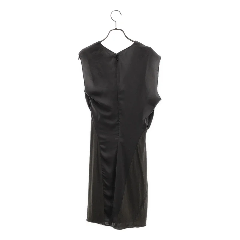 HELMUT LANG / ヘルムートラング | 異素材 ドレープ ノースリーブ ワンピース | 2 | レディース