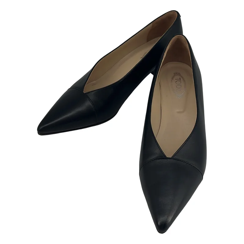 TOD'S / トッズ | レザー ポインテッドトゥ ヒールパンプス | 36.5 | レディース