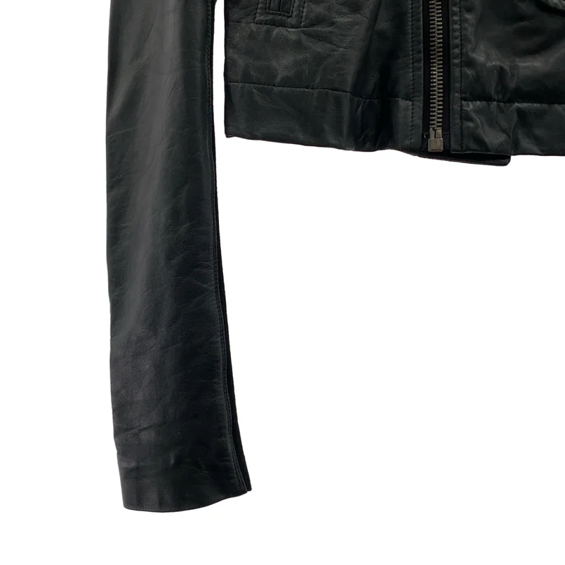 Rick Owens / リックオウエンス | 2013AW | ラムレザー 袖切り替え ダブルライダースジャケット | 40 | レディース
