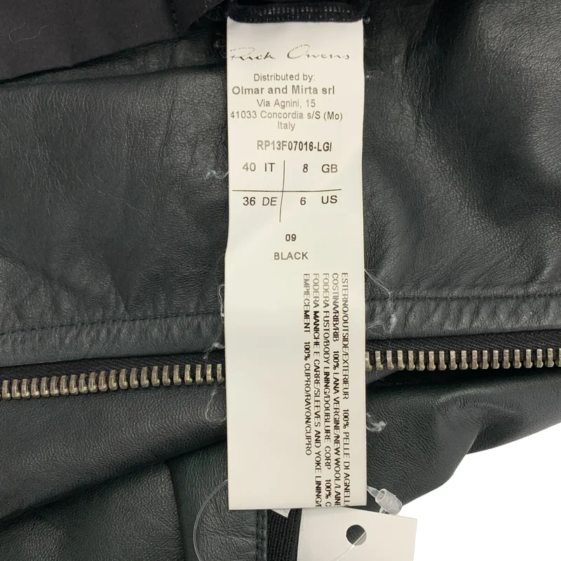 Rick Owens / リックオウエンス | 2013AW | ラムレザー 袖切り替え ダブルライダースジャケット | 40 | レディース