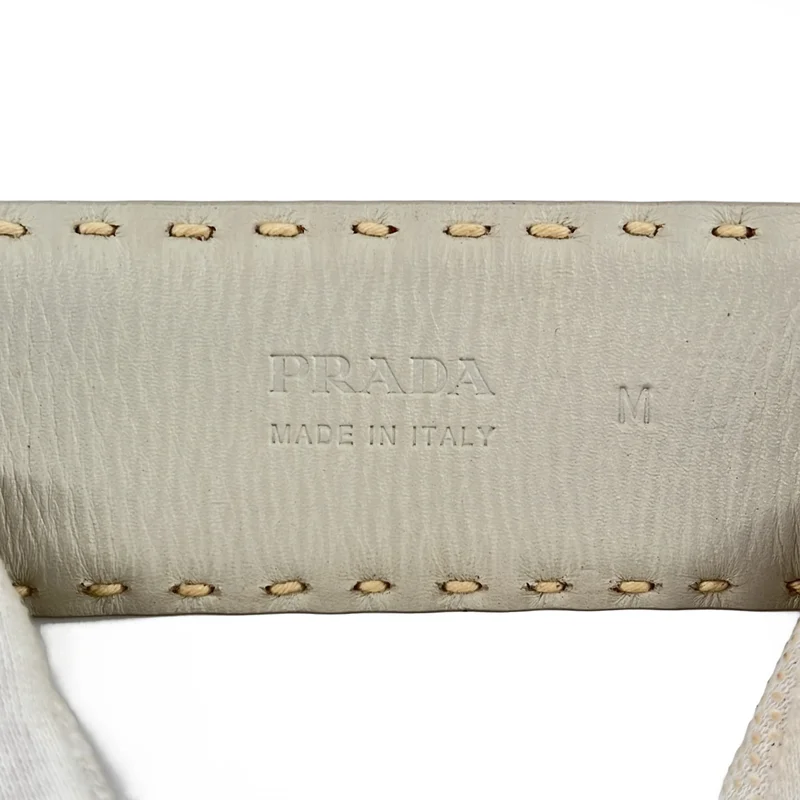 PRADA / プラダ | レザー ステッチ ターンロック ブレスレット |