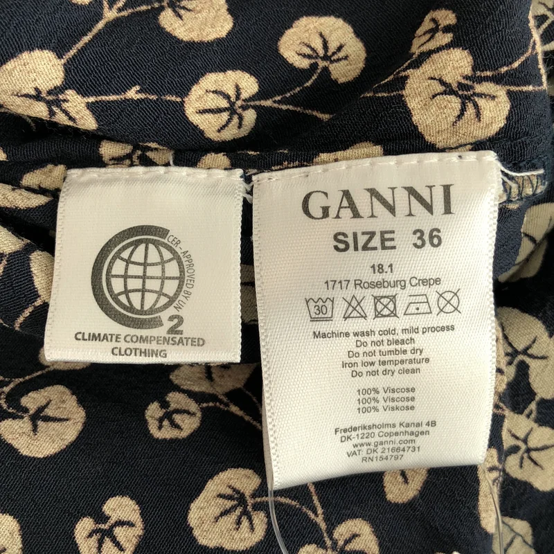 Ganni / ガニー | 小花柄 クレープ シャツ | 36 | レディース