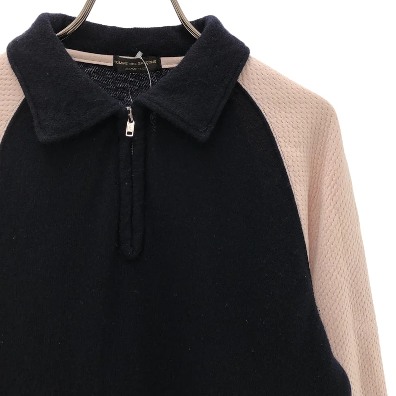 COMME des GARCONS HOMME PLUS / コムデギャルソンオムプリュス | 2003AW | ウール縮絨 袖切り替え ニットポロシャツ |