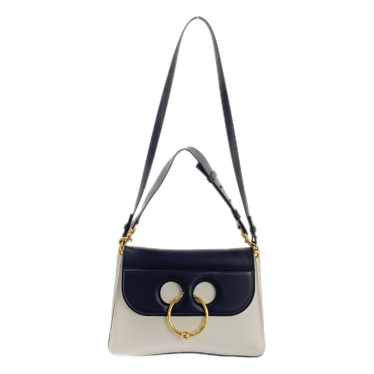 【美品】  JW Anderson / ジェイダブルアンダーソン | 2way MEDIUM PIERCE BAG レザー ピアス ショルダーバッグ | ブラック/ホワイト | レディース 美品】 JW Anderson / ジェイダブルアンダーソン | 2way MEDIUM PIERCE