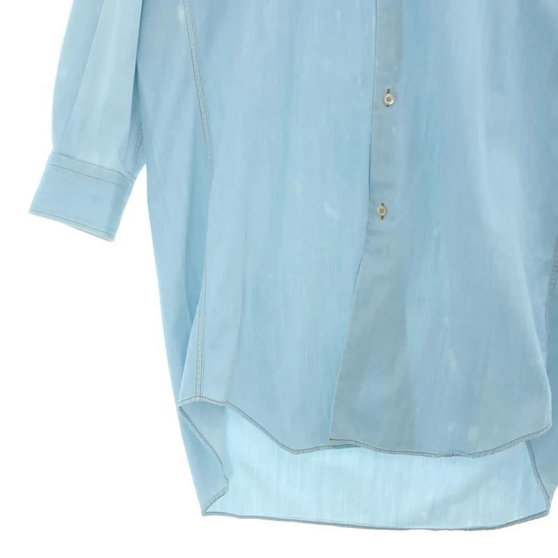 JUNYA WATANABE COMME des GARCONS denim / ジュンヤワタナベコムデギャルソンデニム | ダメージ加工 デニムシャツ ワンピース | XS | レディース