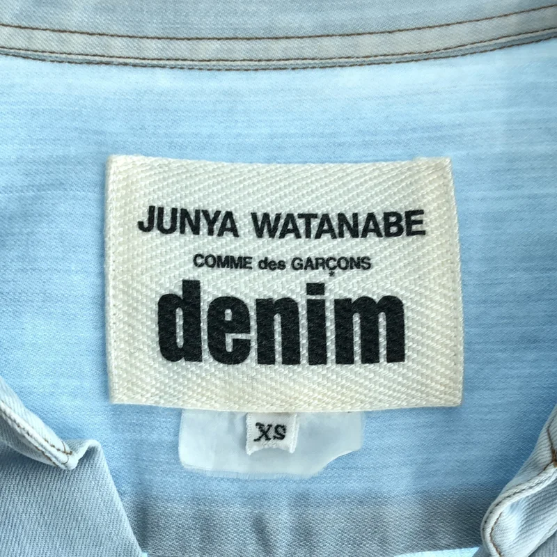JUNYA WATANABE COMME des GARCONS denim / ジュンヤワタナベコムデギャルソンデニム | ダメージ加工 デニムシャツ ワンピース | XS | レディース