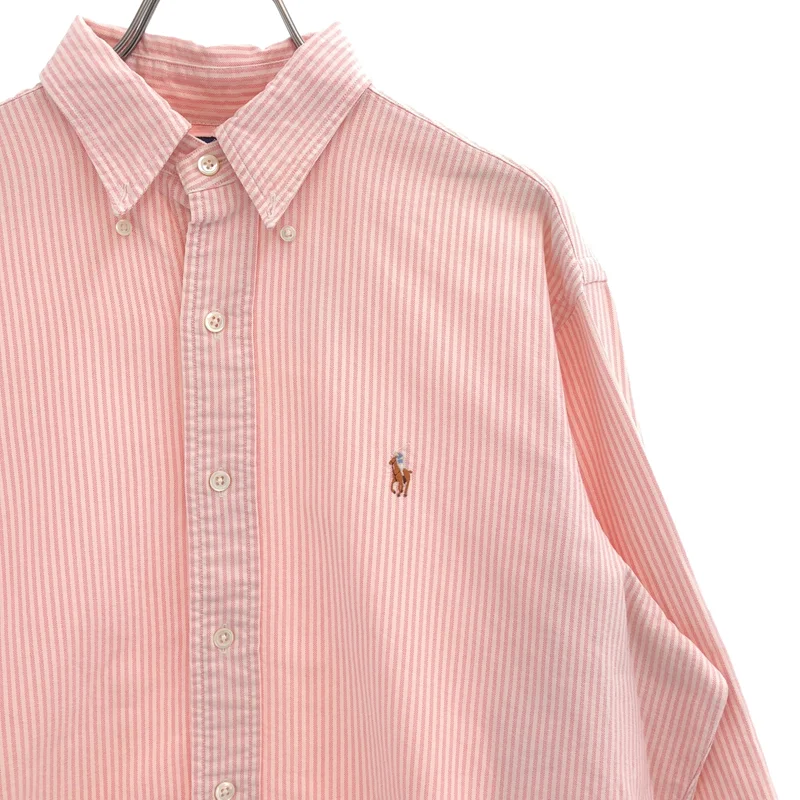 RALPH LAUREN / ラルフローレン | コットン ストライプ ボタンダウンシャツ | 15 1/2 | メンズ