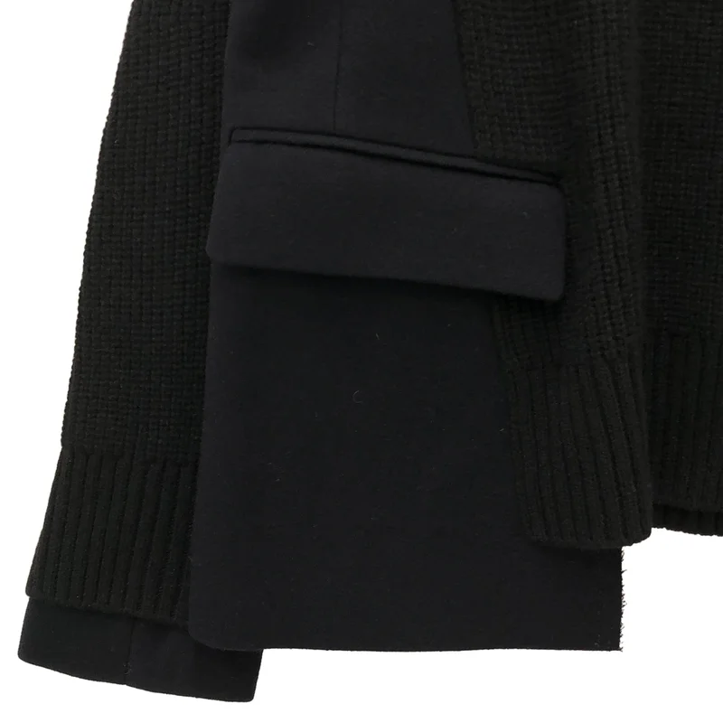 sacai / サカイ | メルトンドッキング フラップポケット プルオーバーニット | 1 | レディース