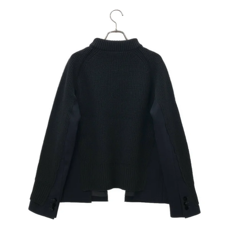 sacai / サカイ | メルトンドッキング フラップポケット プルオーバーニット | 1 | レディース