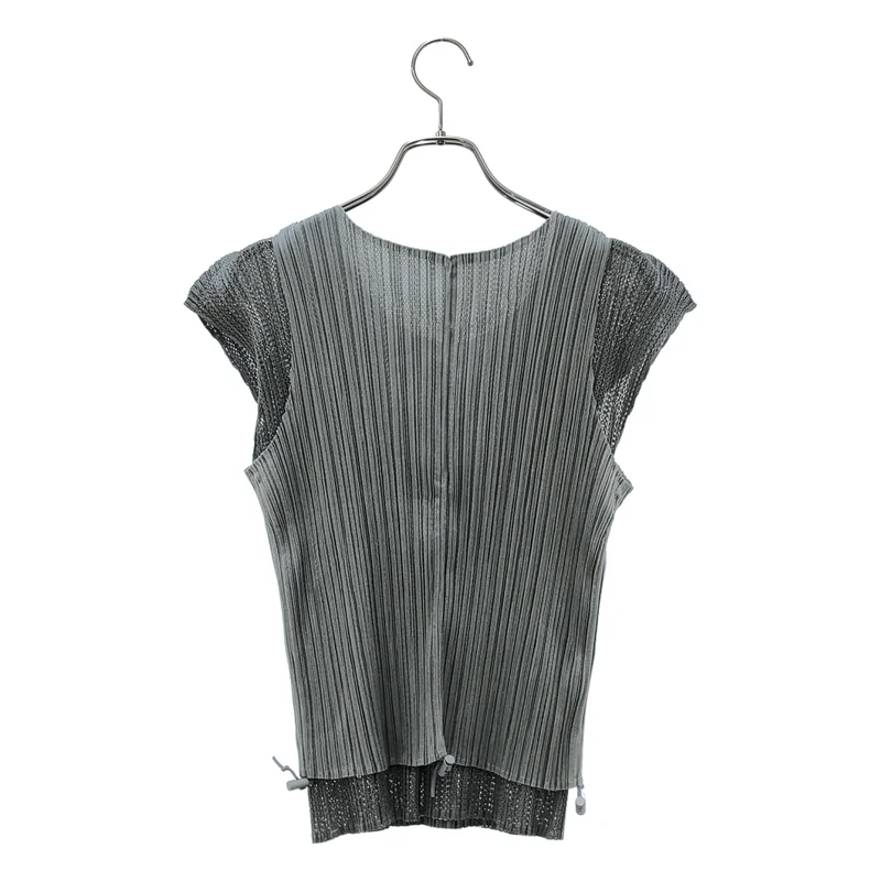 PLEATS PLEASE ISSEY MIYAKE / プリーツプリーズイッセイミヤケ | プリーツ メッシュ レイヤード ノースリーブ カットソー | 3 | レディース