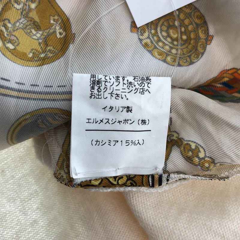 HERMES / エルメス | ツイルレーヌ シルクスカーフ ニット切替 プルオーバーシャツ |