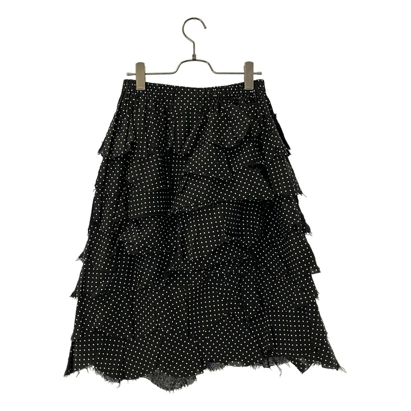 tricot COMME des GARCONS / トリココムデギャルソン | 2012AW | ウール縮絨 コットン切り替え ドット ティアードスカート |