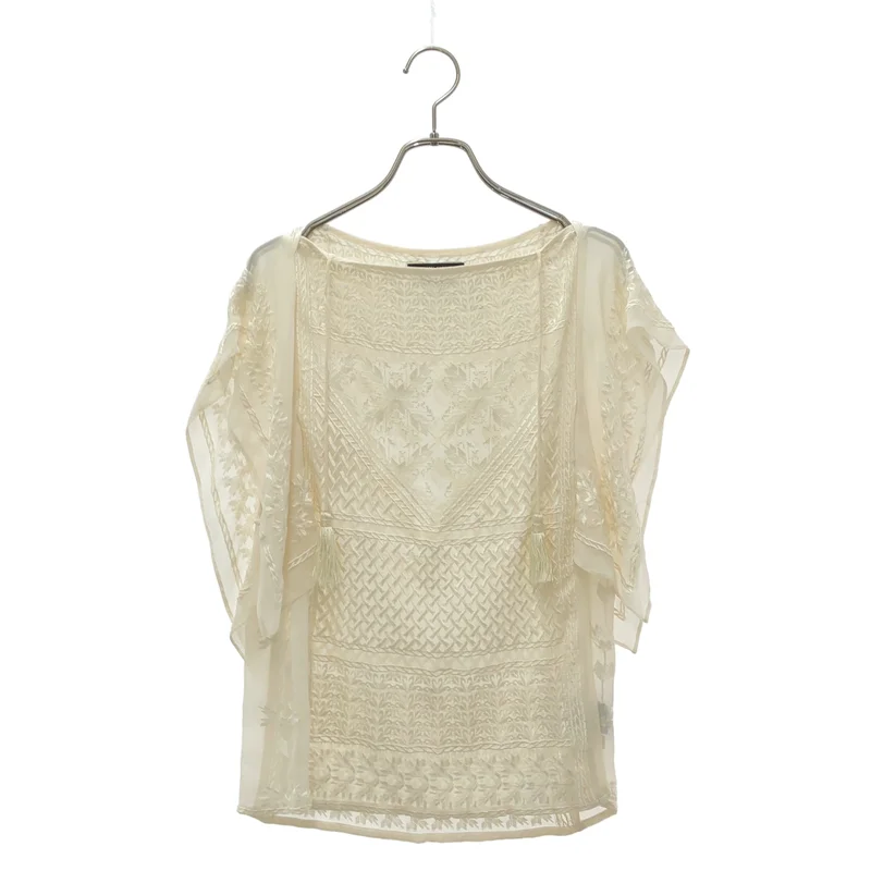 ISABEL MARANT / イザベルマラン | Allen シルク ジャガード タッセル 半袖ブラウス | 38 | レディース