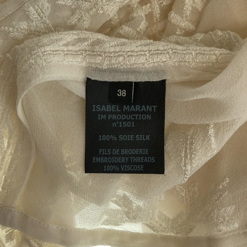 ISABEL MARANT / イザベルマラン | Allen シルク ジャガード タッセル 半袖ブラウス | 38 | レディース
