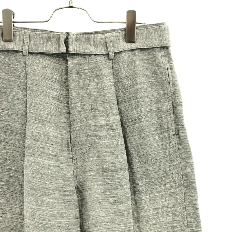Graphpaper / グラフペーパー | 2026SS | Linen Cupro Back Satin Belted Pants リネン パンツ | 2 | メンズ