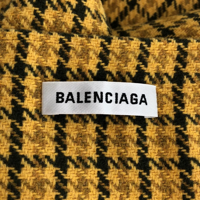 BALENCIAGA / バレンシアガ | ウール混 チェック フリンジ スカート | 32 | レディース