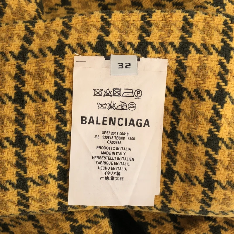 BALENCIAGA / バレンシアガ | ウール混 チェック フリンジ スカート | 32 | レディース