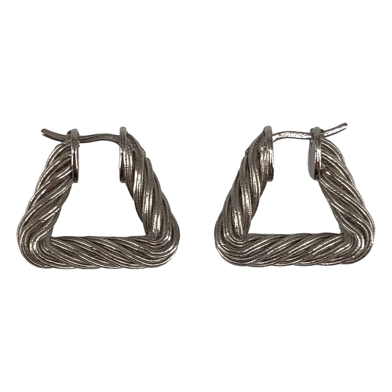 BOTTEGA VENETA / ボッテガヴェネタ | コード トライアングル ツイスト フープピアス |