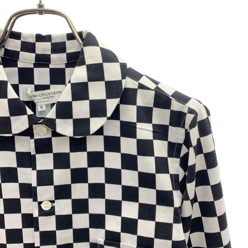 robe de chambre COMME des GARCONS / ローブドシャンブルコムデギャルソン | 2002AW | コットン ブロックチェック ラウンドカラーシャツ | S | レディース