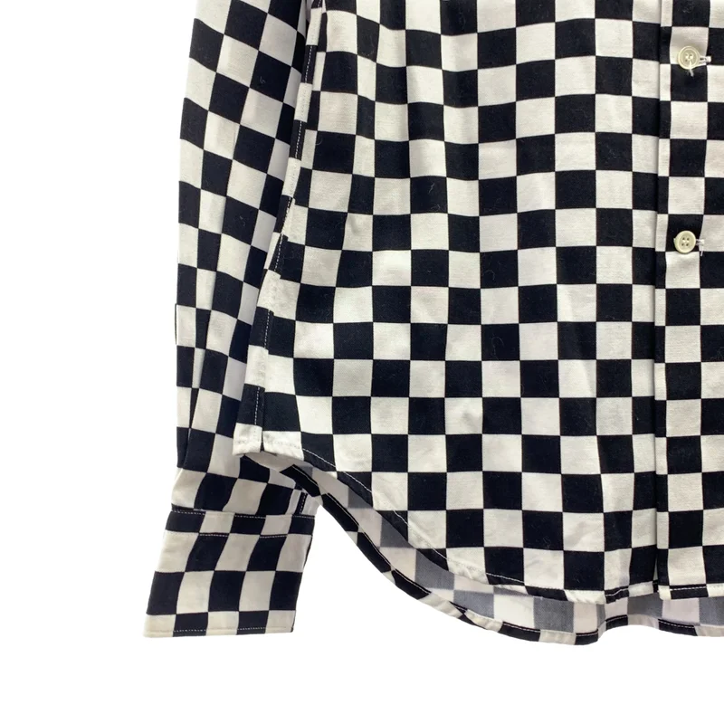 robe de chambre COMME des GARCONS / ローブドシャンブルコムデギャルソン | 2002AW | コットン ブロックチェック ラウンドカラーシャツ | S | レディース