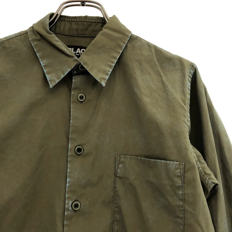 BLACK COMME des GARCONS / ブラックコムデギャルソン | 2020AW | 加工 コットン スタンダードシャツ | XS | メンズ