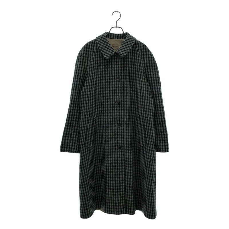 miu miu / ミュウミュウ | 2025AW | リバーシブル チェック バルマーカン ステンカラーコート | 36 | レディース