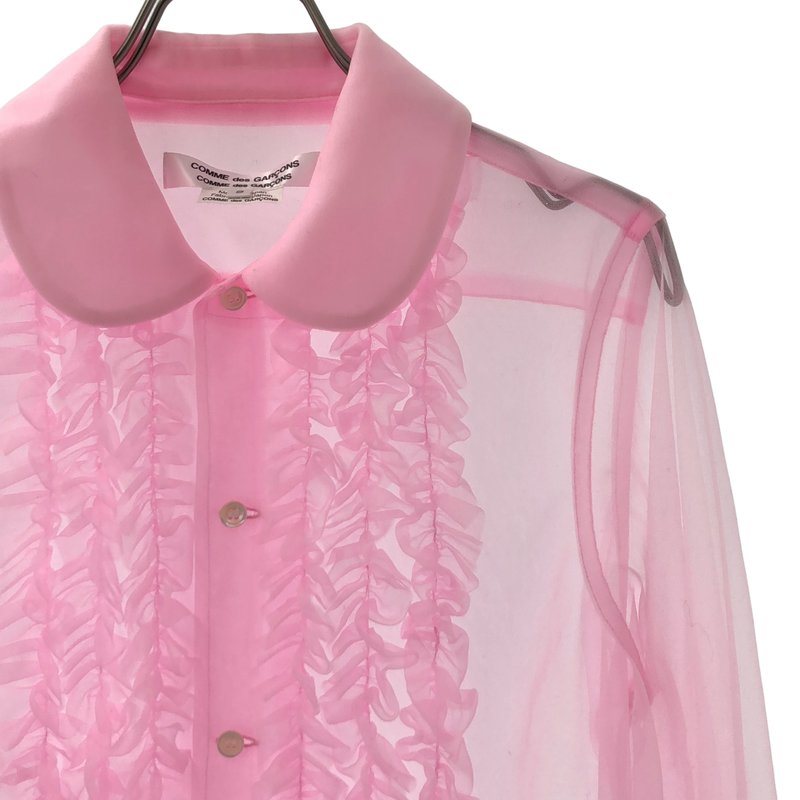 COMME des GARCONS COMME des GARCONS / コムコム | 2025SS | ラウンドカラー フリル チュールブラウス | S | レディース