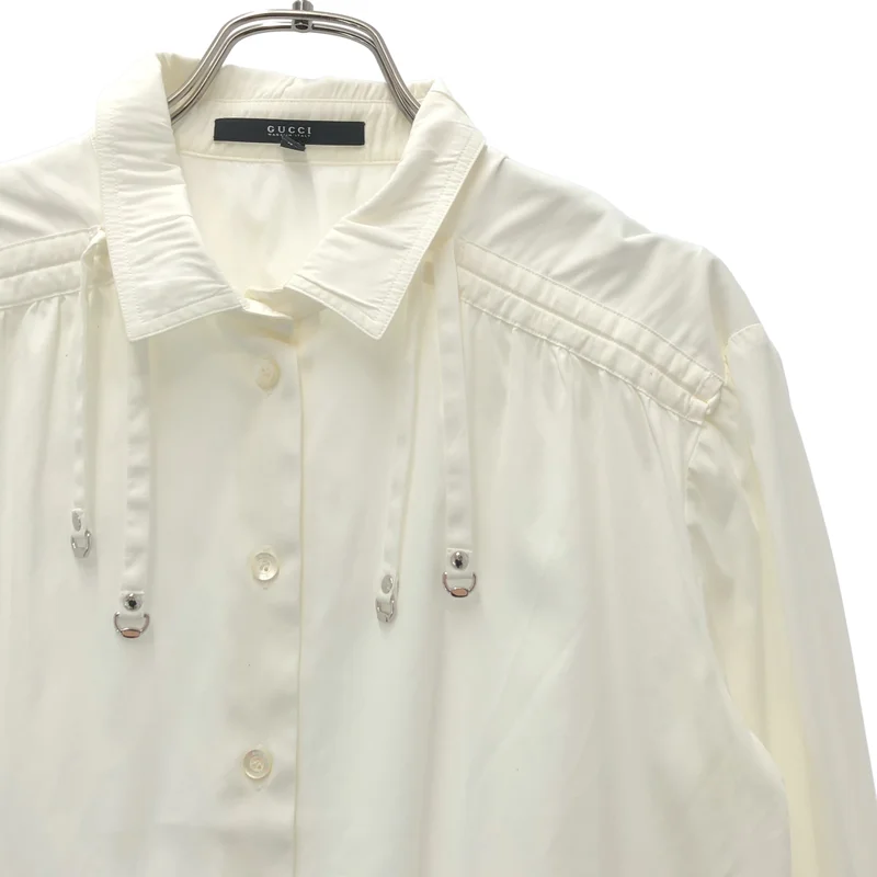 GUCCI / グッチ | ギャザー シャツ_長袖 232029 ZV036 | 46 | レディース