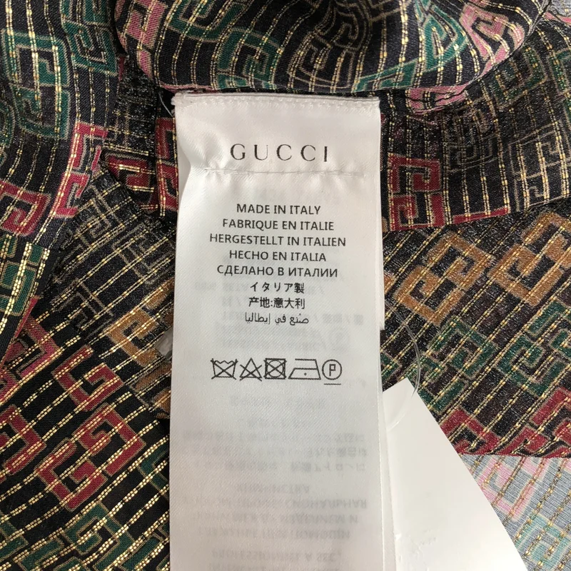 GUCCI / グッチ | シルク ラメミックス 総柄シャツ | 38 | メンズ