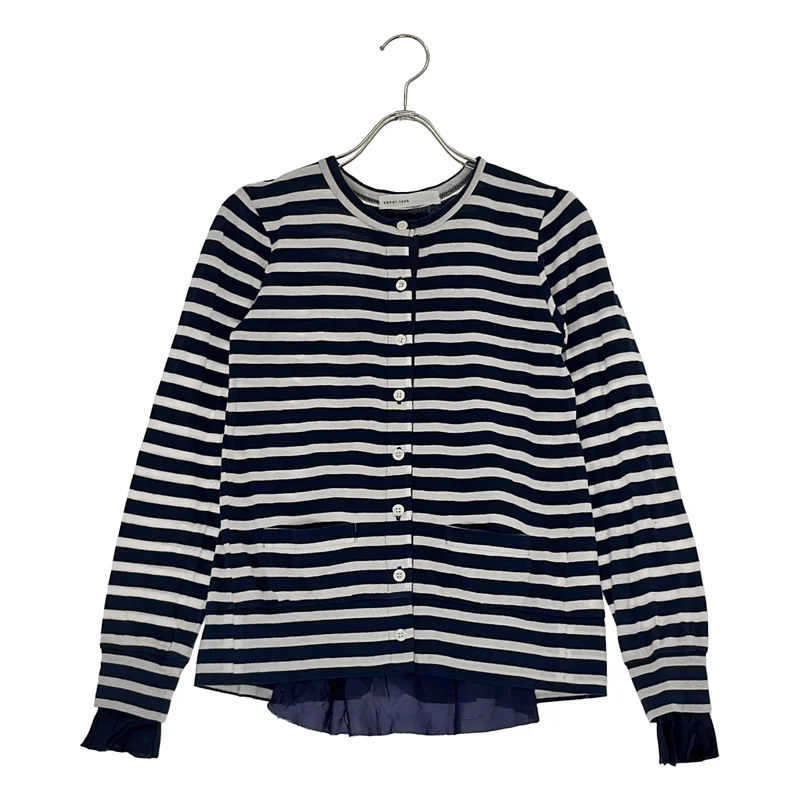 sacai luck / サカイラック | コットン ボーダー クルーネックカーディガン | 1 | レディース