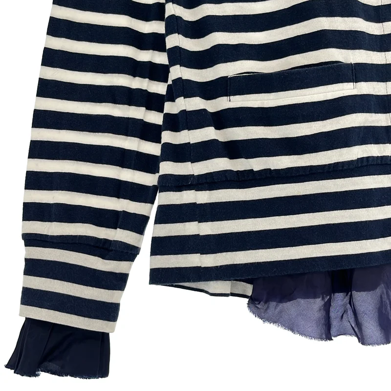 sacai luck / サカイラック | コットン ボーダー クルーネックカーディガン | 1 | レディース
