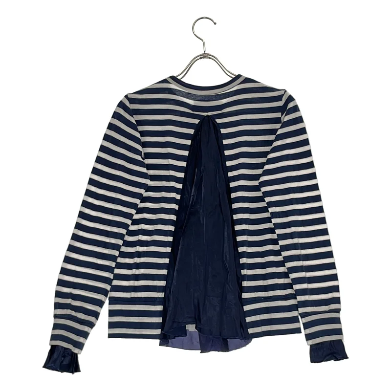 sacai luck / サカイラック | コットン ボーダー クルーネックカーディガン | 1 | レディース