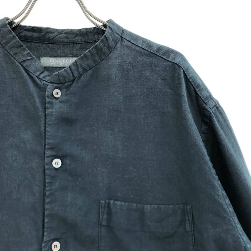 nest robe CONFECT / ネストローブコンフェクト | ブラックヘンプ バンドカラーシャツ | 5 | メンズ