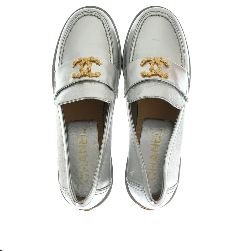 CHANEL / シャネル | ココマーク カメリア ローファ G45663 | 37 1/2C | レディース