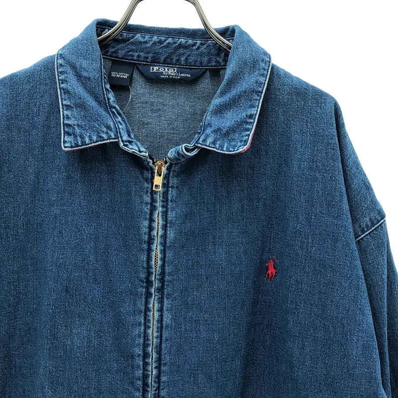 POLO BY RALPH LAUREN / ポロバイラルフローレン | ヴィンテージ / USA製 デニム ジップアップジャケット | XL | メンズ