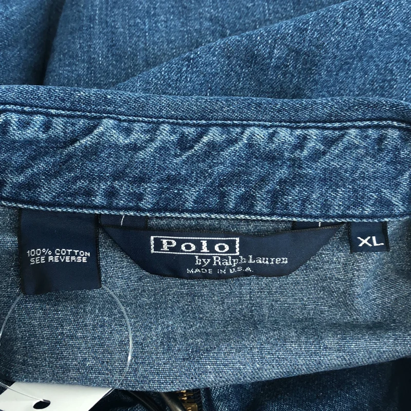POLO BY RALPH LAUREN / ポロバイラルフローレン | ヴィンテージ / USA製 デニム ジップアップジャケット | XL | メンズ